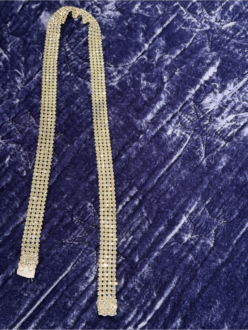 Crystal Rhinestone Statement Belt - Silver